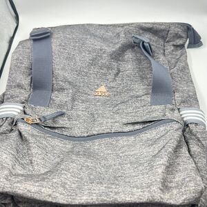 Adidas Yola III Backpack Charcoal Gray Rose Gold Detail Fold over Top Padded